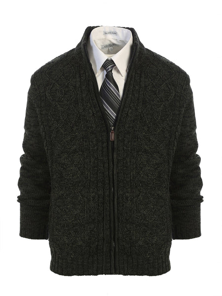 zip up twisted knit zippered sweater