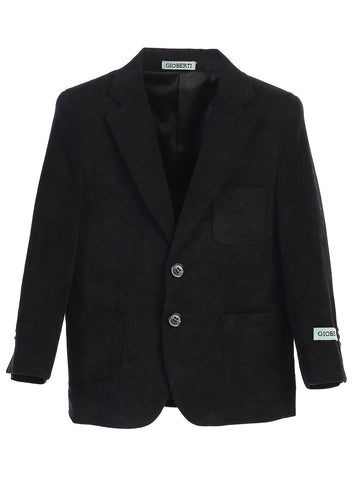 Boy's Velvet Blazer w/ Design Button
