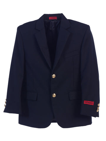 Boy's Velvet Blazer w/ Design Button