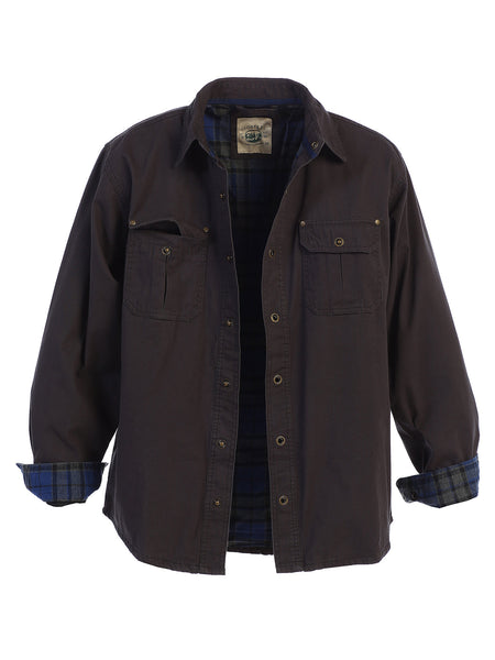 Gioberti Men's Twill Shirt Jacket with Flannel Lining