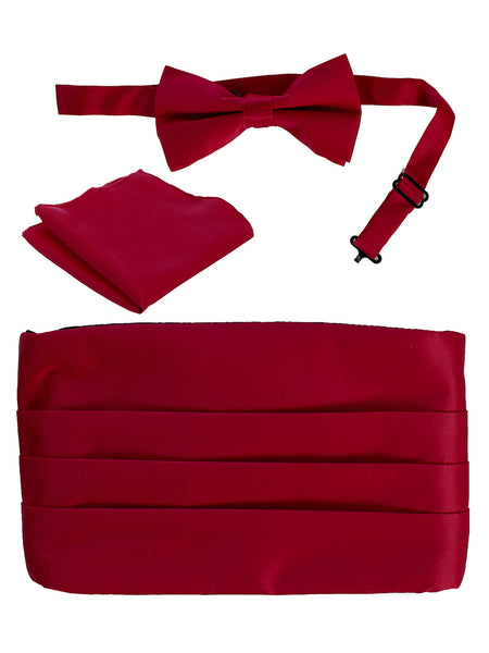 boys bow tie pocket square and cummerbund set