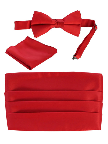 boys bow tie pocket square and cummerbund set