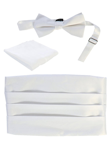 boys bow tie pocket square and cummerbund set