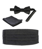 boys bow tie pocket square and cummerbund set