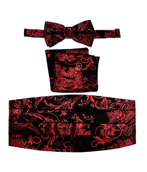 boys bow tie pocket square and cummerbund set