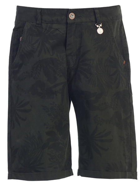 boy's flat front floral shorts front