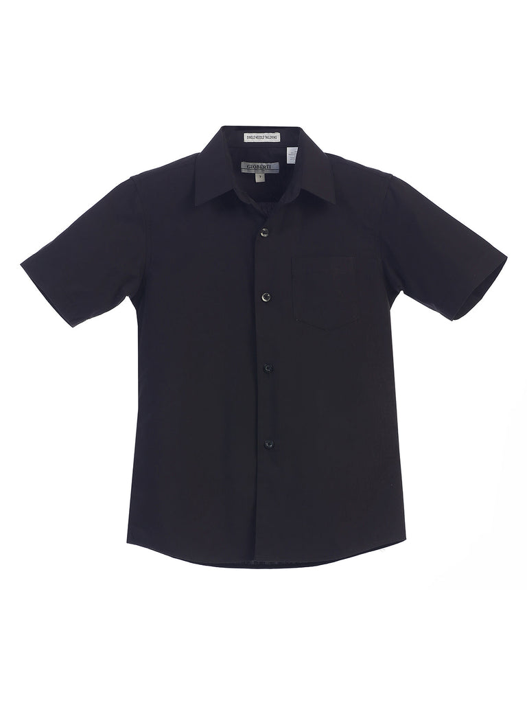 Boy's (8-18) Short Sleeve Shirt kids formal button down dress shirt-open