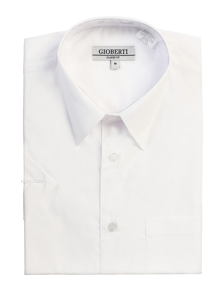 Men's Short Sleeve Shirt, White mens formal button down dress shirt