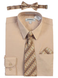 Boy's Long Sleeve Dress Shirt and Tie Set
