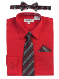 Boy's Long Sleeve Dress Shirt and Tie Set