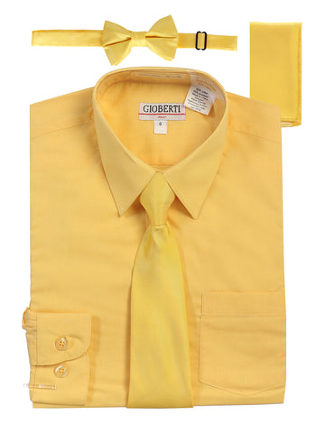 Boy's (8-18) Shirt w/ Stripe Tie Set