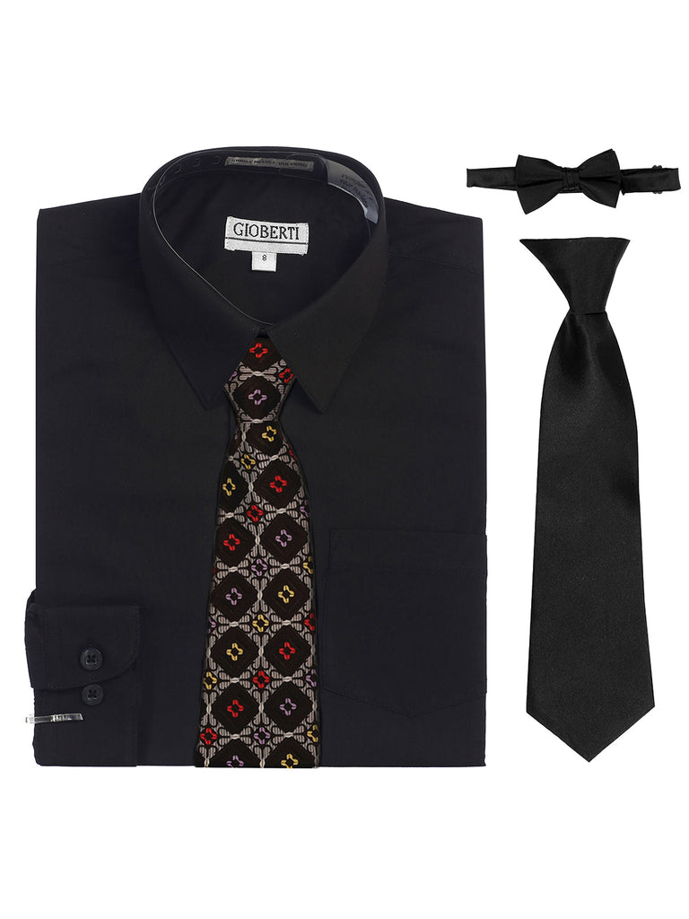 Boy's (8-18) Shirt w/ Design Tie Set Dress Shirt