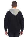 mens fleece jacket contrast hoodie, back