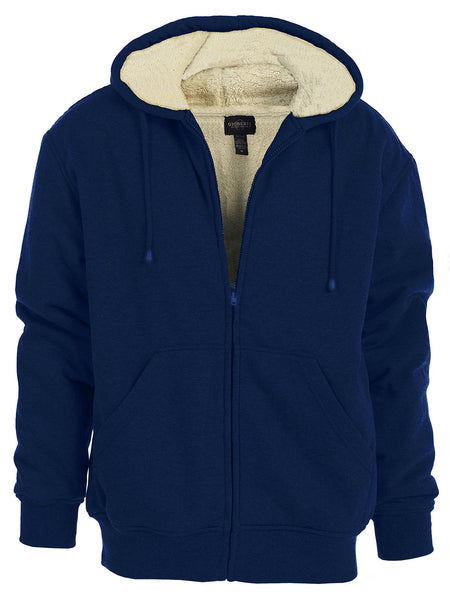 Men's White Sherpa Lined Fleece Jacket