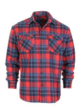 Mens Long Sleeve Flannel Plaid Checked Double Pocketed Shirt