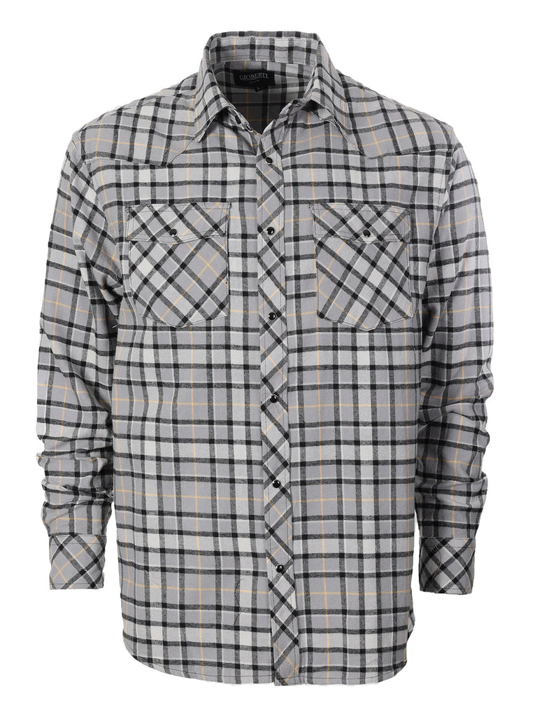 Men's Flannel Plaid Shirt w/ Snaps Mens Flannel w/snap