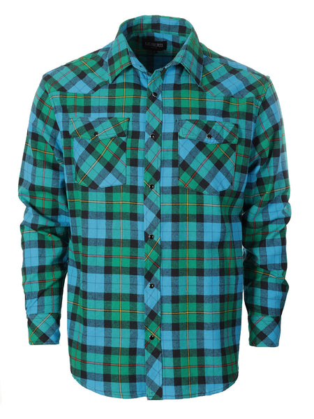 Men's Flannel Plaid Shirt w/ Snaps