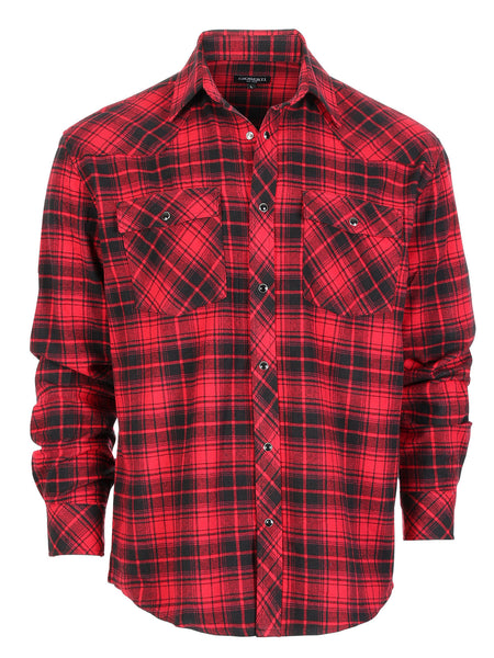 Men's Flannel Plaid Shirt w/ Snaps