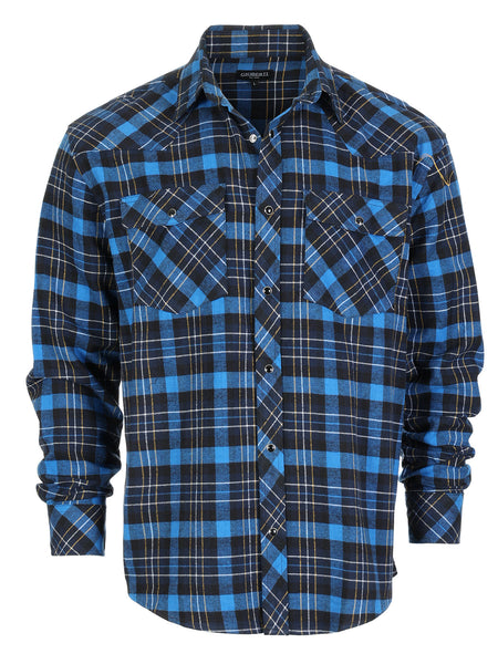 Men's Flannel Plaid Shirt w/ Snaps