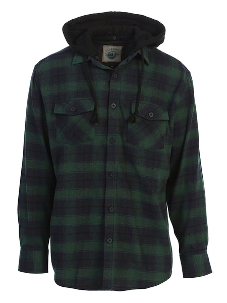 Men's Removable Hoodie Flannel Shirt