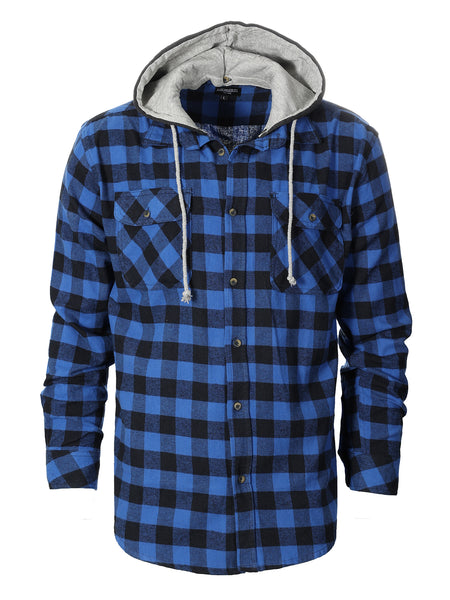Men's Removable Hoodie Flannel Shirt