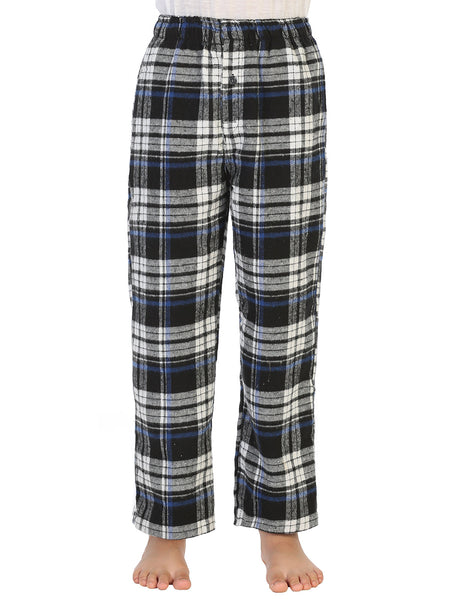 Boys Plaid Pajamas Elastic Waist Pants