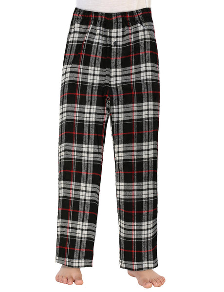 Boys Plaid Pajamas Elastic Waist Pants