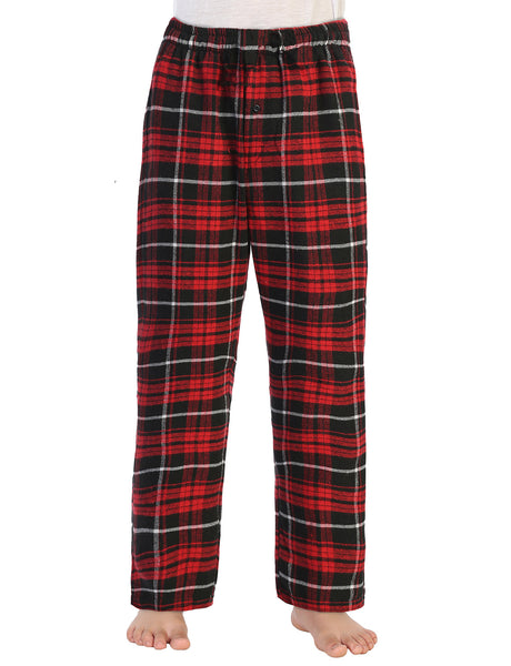 Boys Plaid Pajamas Elastic Waist Pants