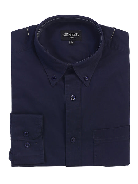 Men's Long Sleeve Casual Twill Shirts Folded