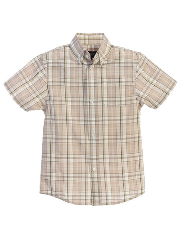 Boy's Plaid Short Sleeve Shirt