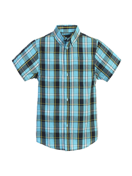 Boys Plaid Short Sleeve Shirt