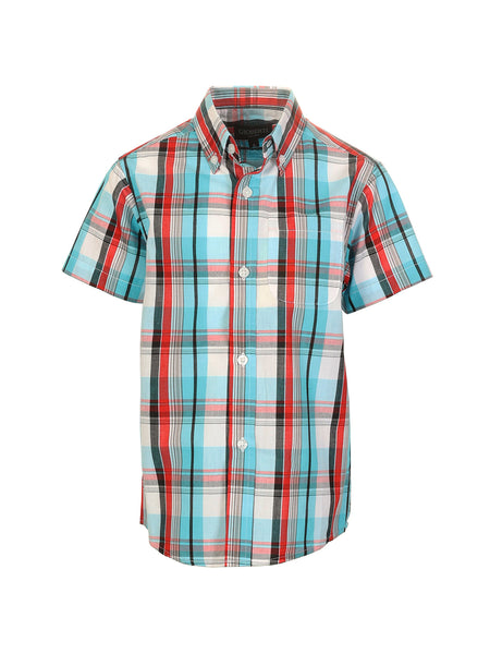 Boys Plaid Short Sleeve Shirt