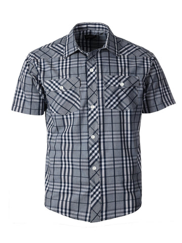 Boy's Plaid Short Sleeve Shirt