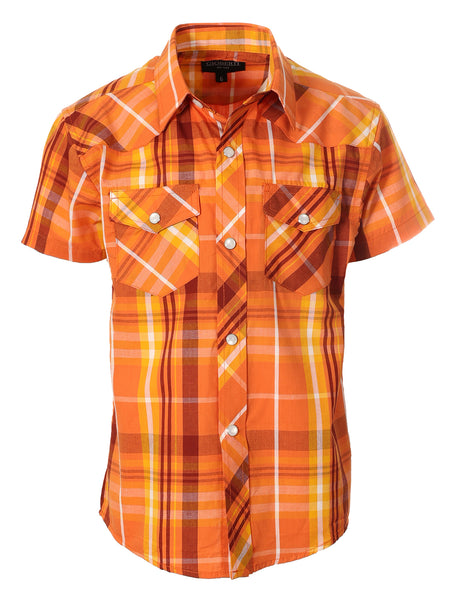 Kid's (4-7) Western Plaid Pearl Snap Shirt