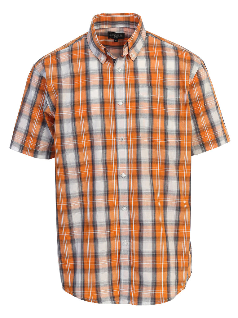 Men's Plaid Short Sleeve Shirt Mens Casual Plaid Short Sleeve Button Down Shirt