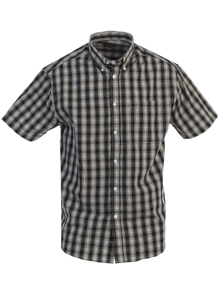 Mens Casual Plaid Short Sleeve Button Down Shirt