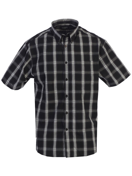 Mens Casual Plaid Short Sleeve Button Down Shirt