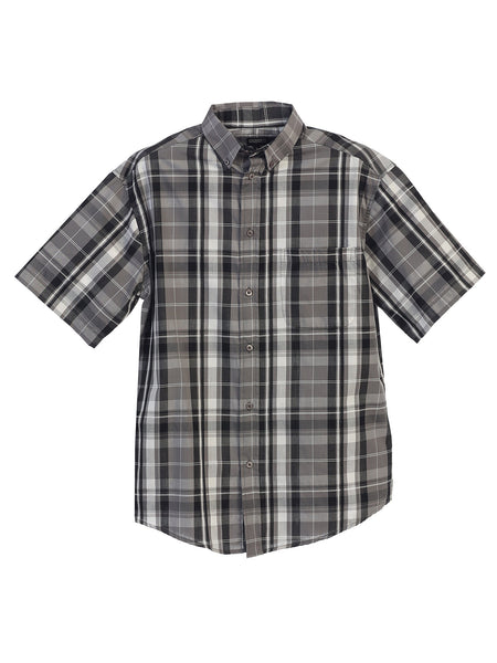 Mens Casual Plaid Short Sleeve Button Down Shirt