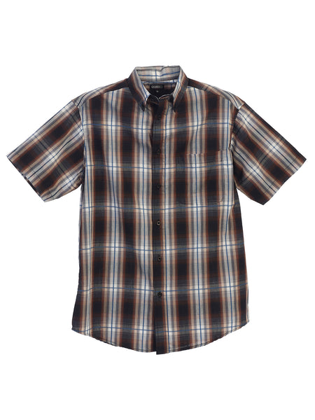 Mens Casual Plaid Short Sleeve Button Down Shirt