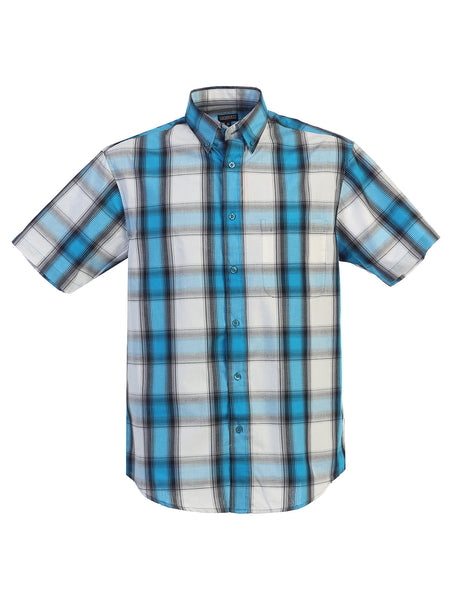 Mens Casual Plaid Short Sleeve Button Down Shirt