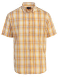 Mens Casual Plaid Short Sleeve Button Down Shirt