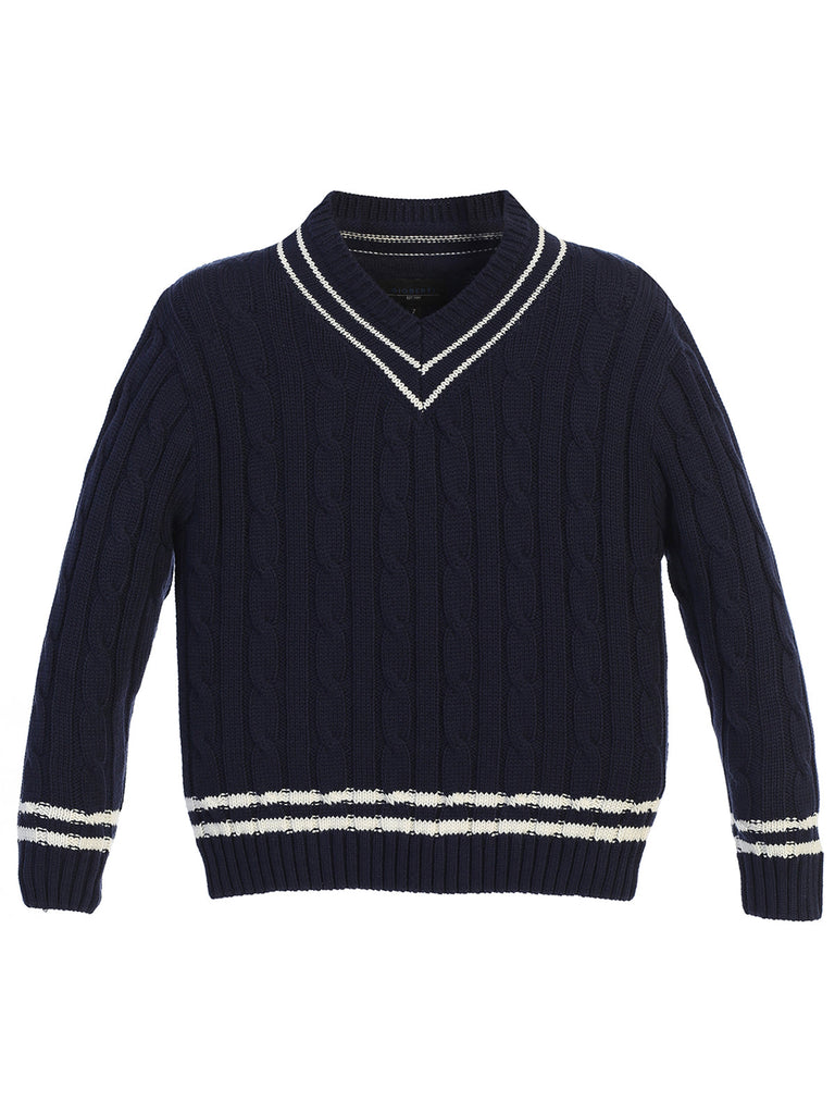 Boy's V-Neck Cable Knit Sweater Boy