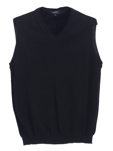 Mens V Neck Cotton Solid Sweater Vest