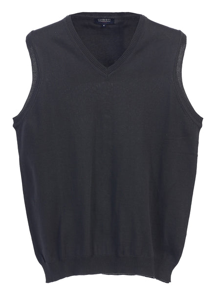 Mens V Neck Cotton Solid Sweater Vest