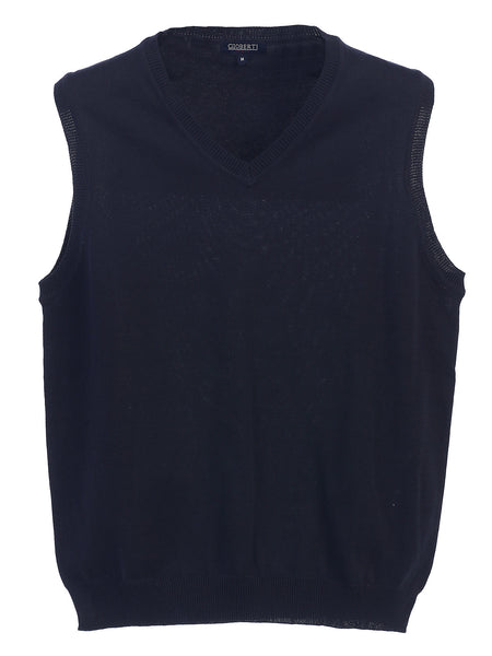 Mens V Neck Cotton Solid Sweater Vest