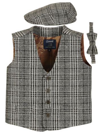 Boy's Tweed Herringbone Vest
