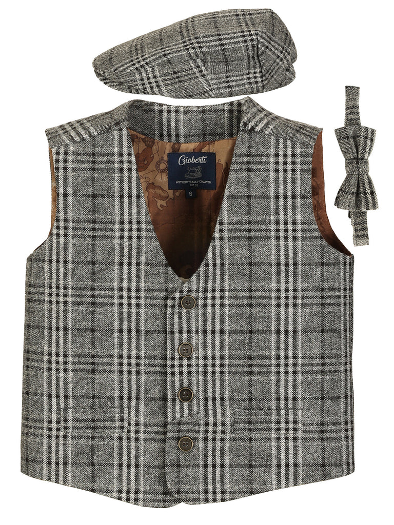 Kid's (2T-7) 3pc Tweed Vest Set boy