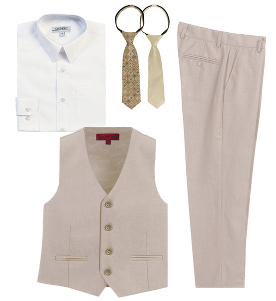 Boys 2 piece vest and pants shirt and tie set