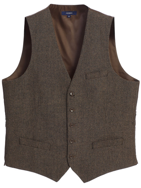 Men's 5 Button Formal Tweed Suit Vest