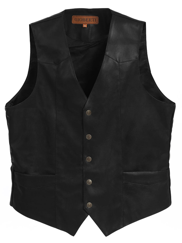 Faux leather vest
